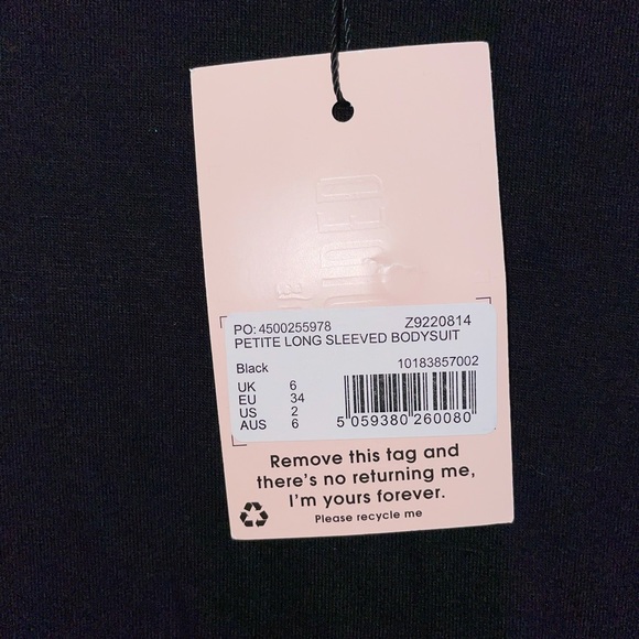 NWT Missguided Petite Longsleeve Bodysuit - Picture 2 of 2